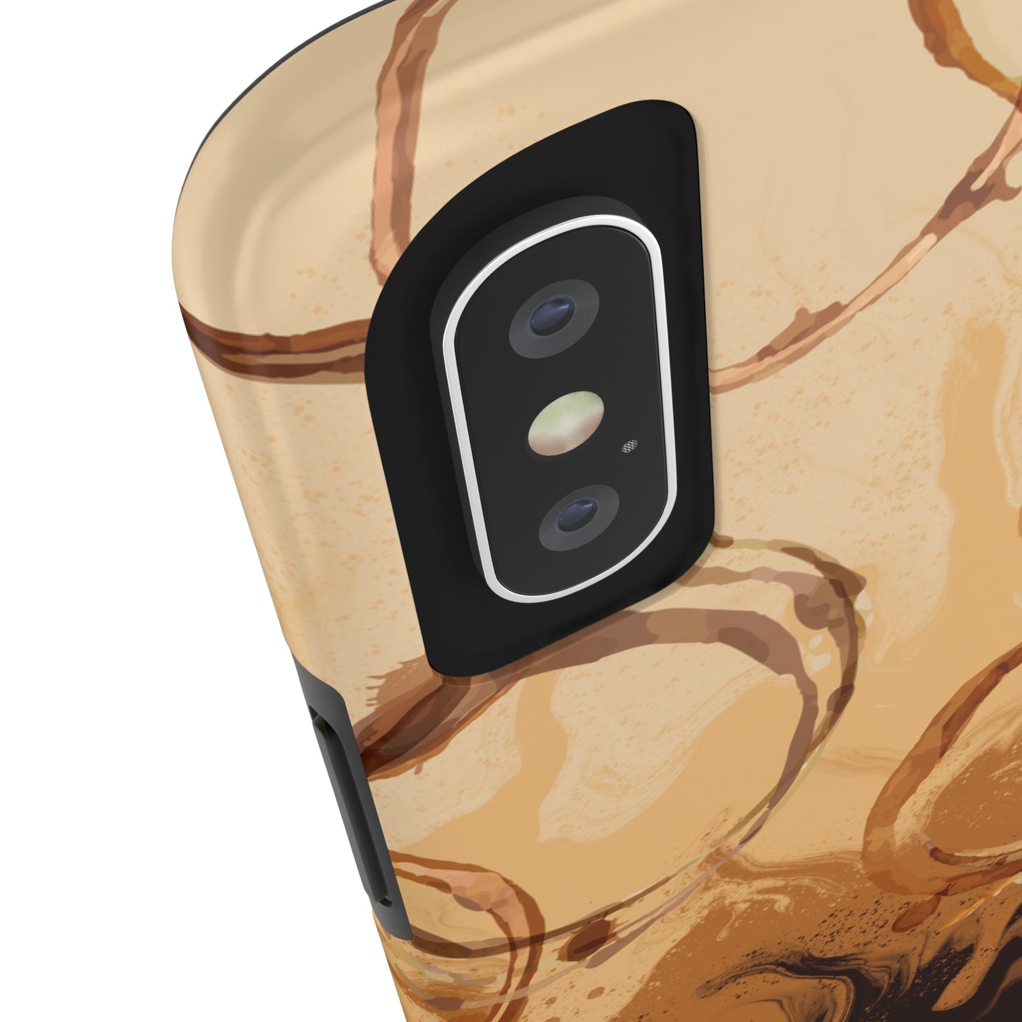 Abstract Coffee & Gold Brushstrokes - iPhone Case