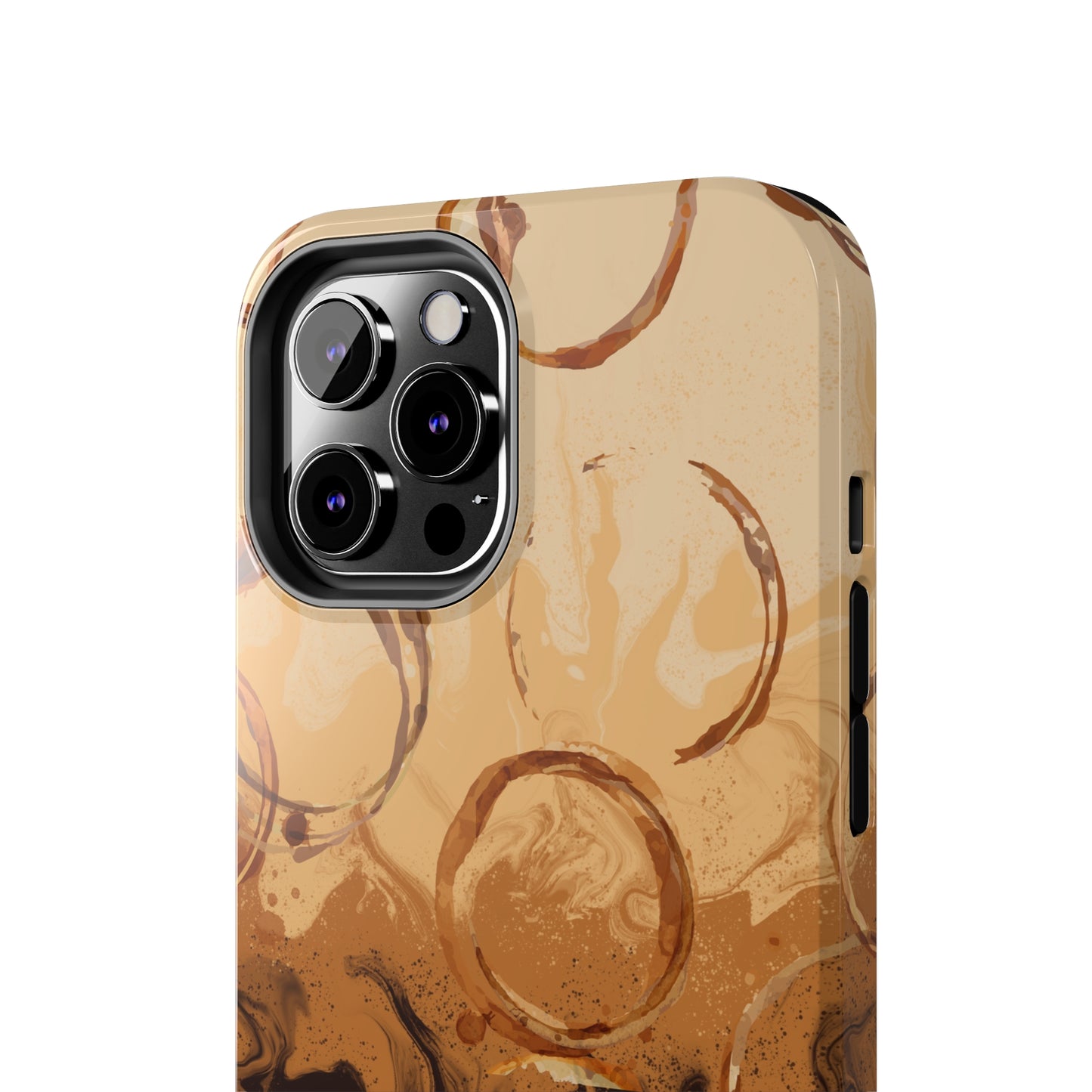 Abstract Coffee & Gold Brushstrokes - iPhone Case