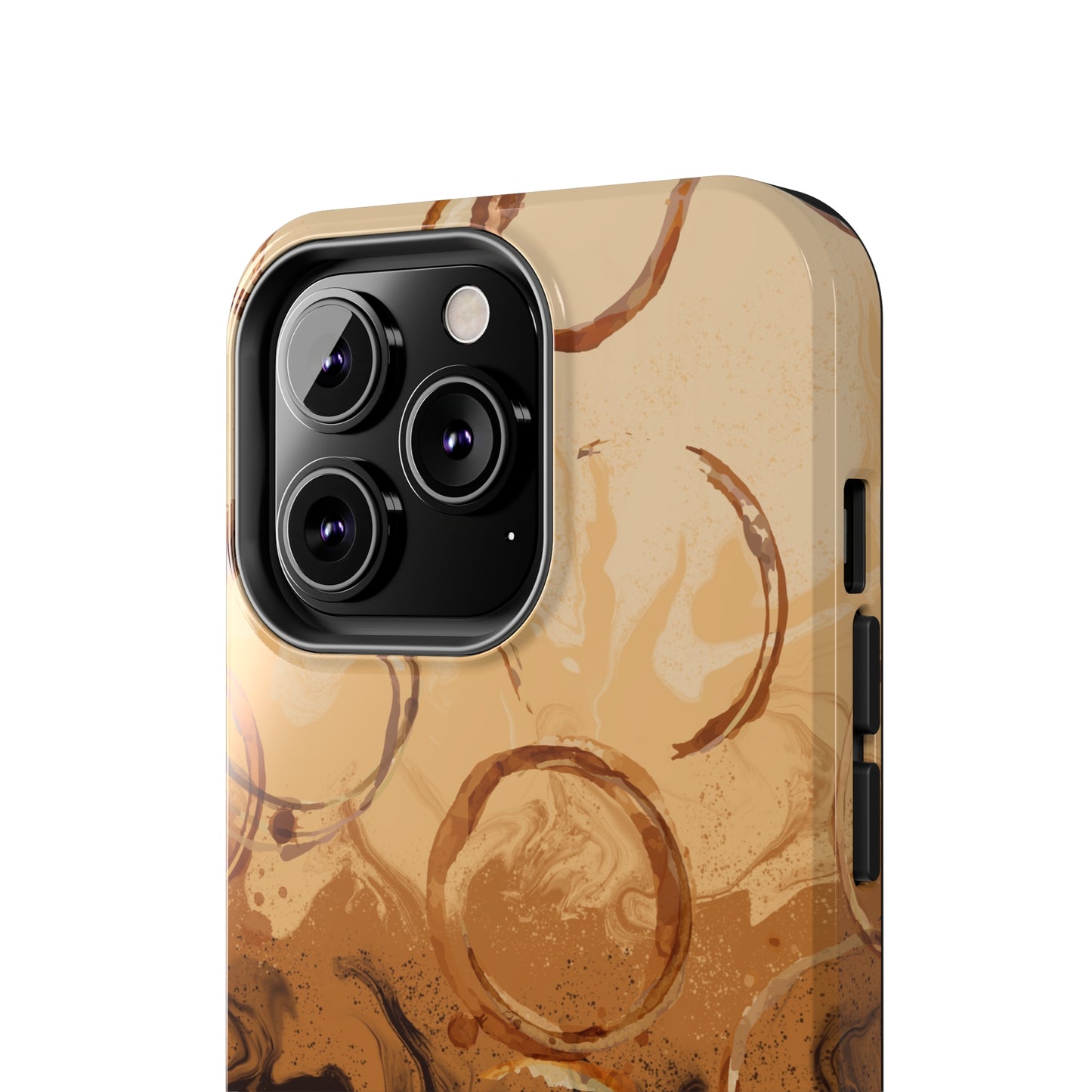 Abstract Coffee & Gold Brushstrokes - iPhone Case