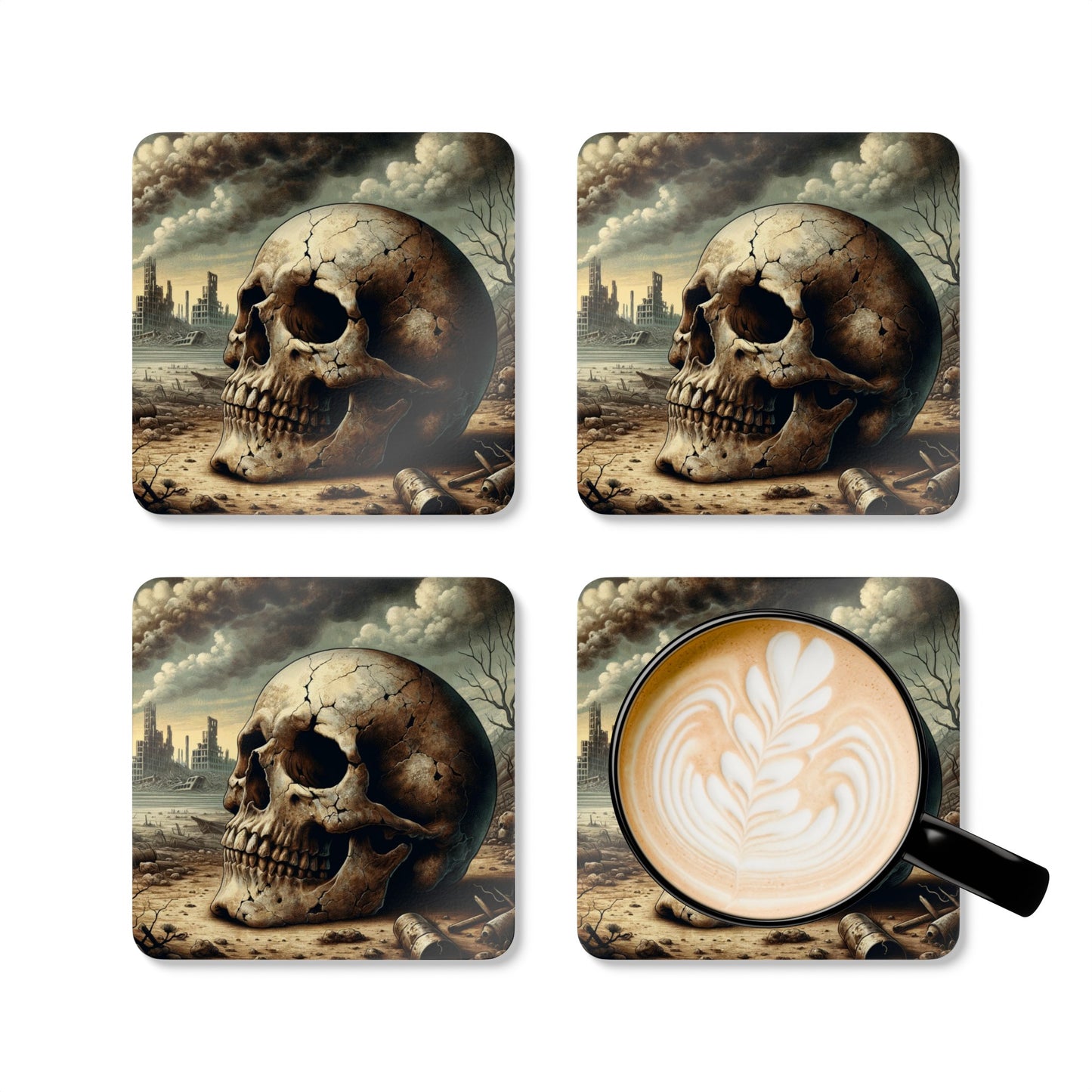 Memento Mori - Corkwood Coaster Set
