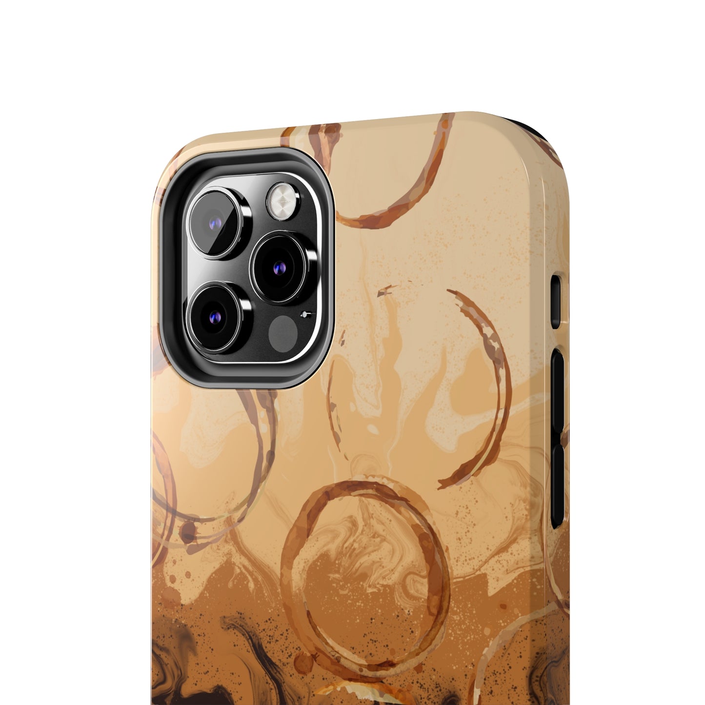 Abstract Coffee & Gold Brushstrokes - iPhone Case