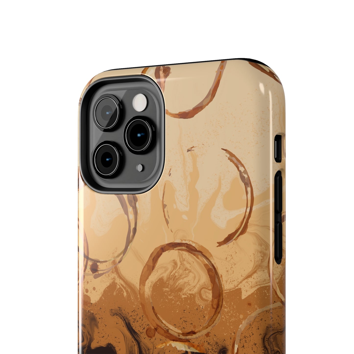 Abstract Coffee & Gold Brushstrokes - iPhone Case