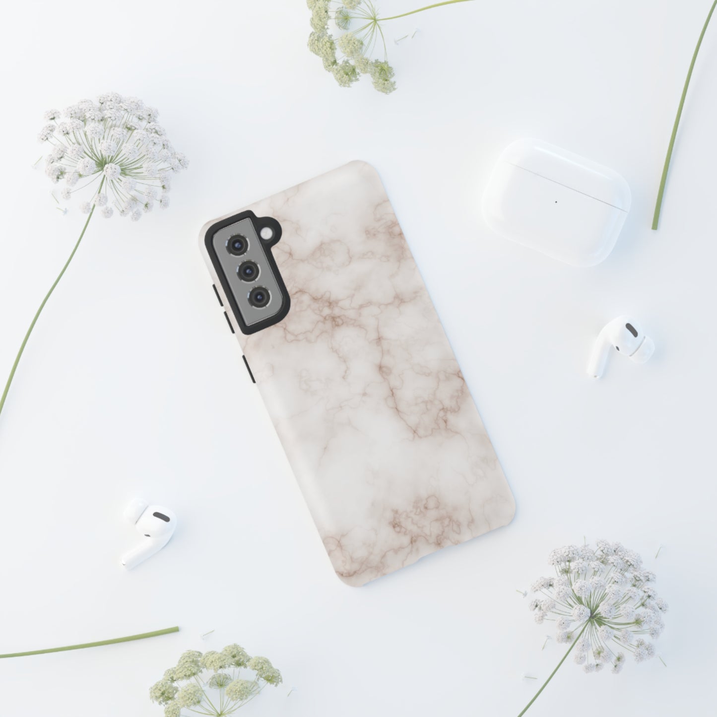 Elegant Alabaster Swirl - Cell Phone Case