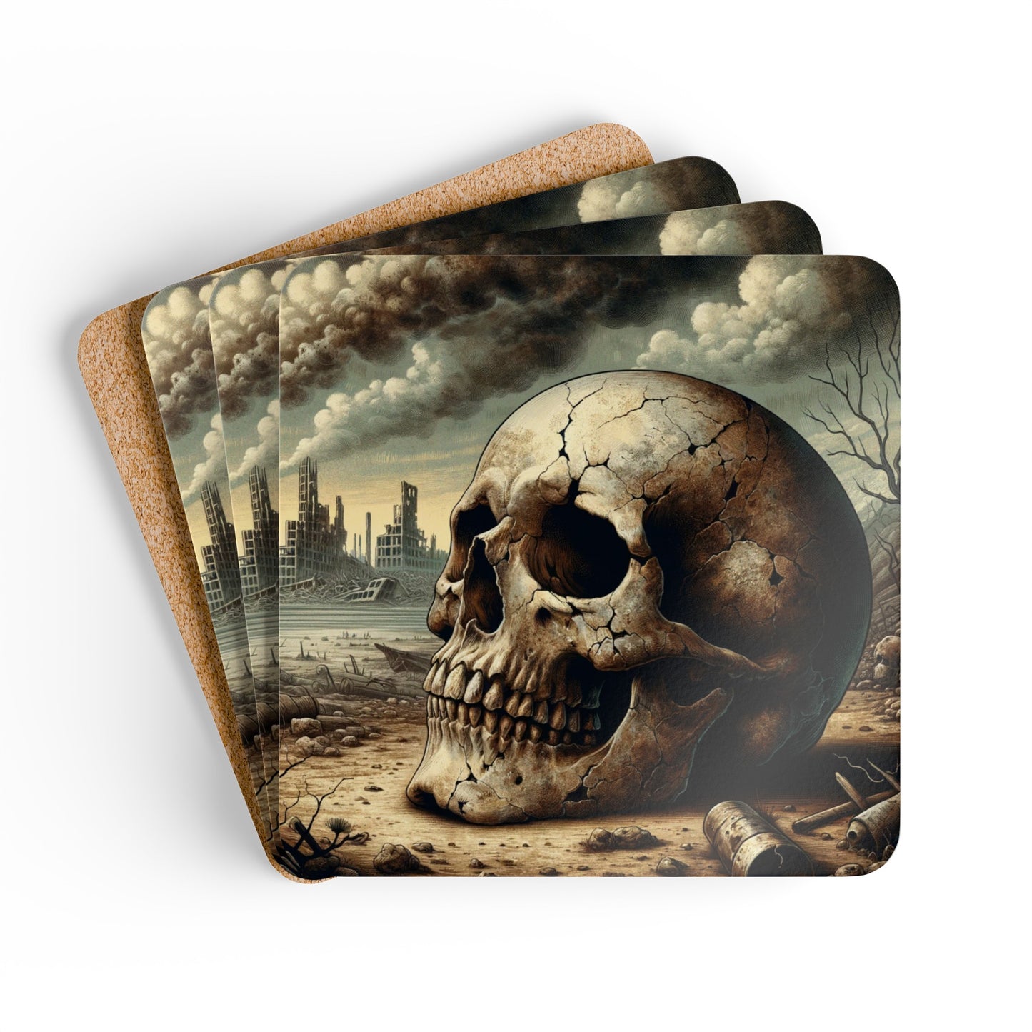 Memento Mori - Corkwood Coaster Set