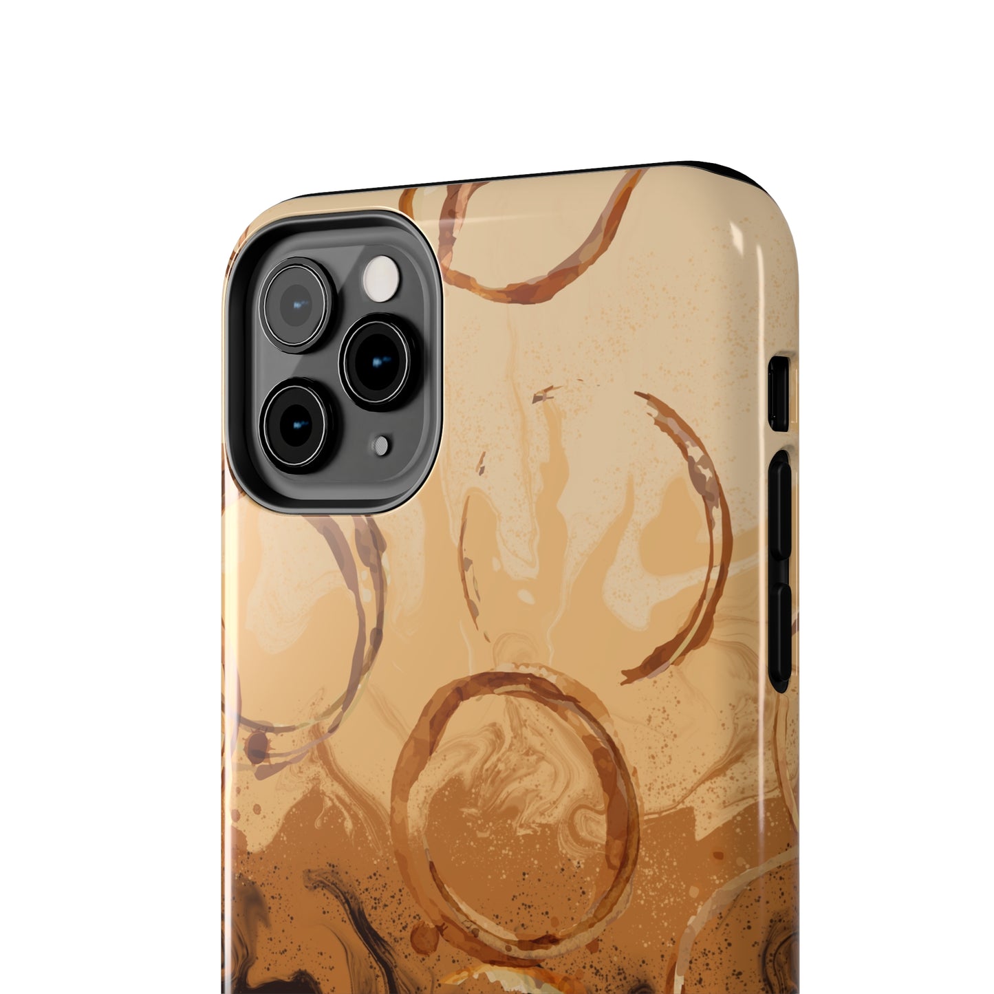 Abstract Coffee & Gold Brushstrokes - iPhone Case