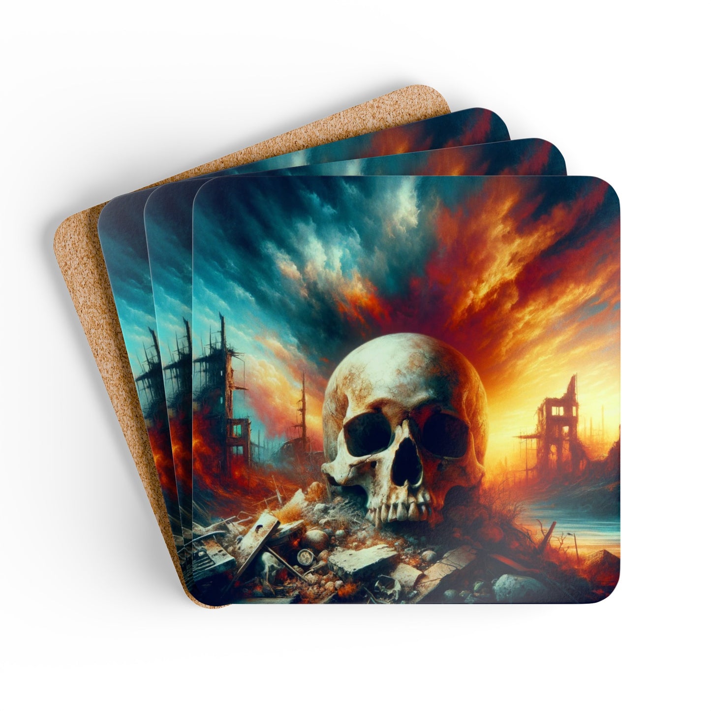 Apocalyptic Dawn - Corkwood Coaster Set