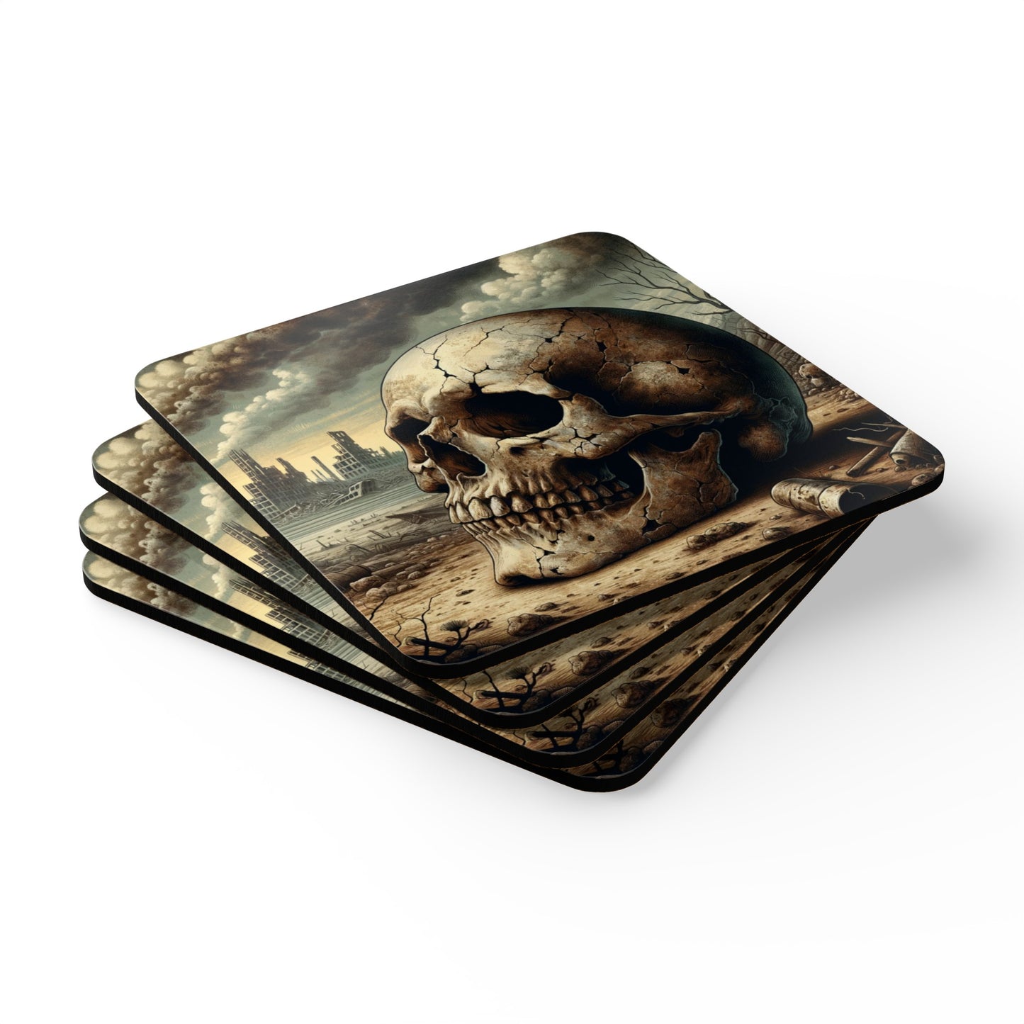Memento Mori - Corkwood Coaster Set