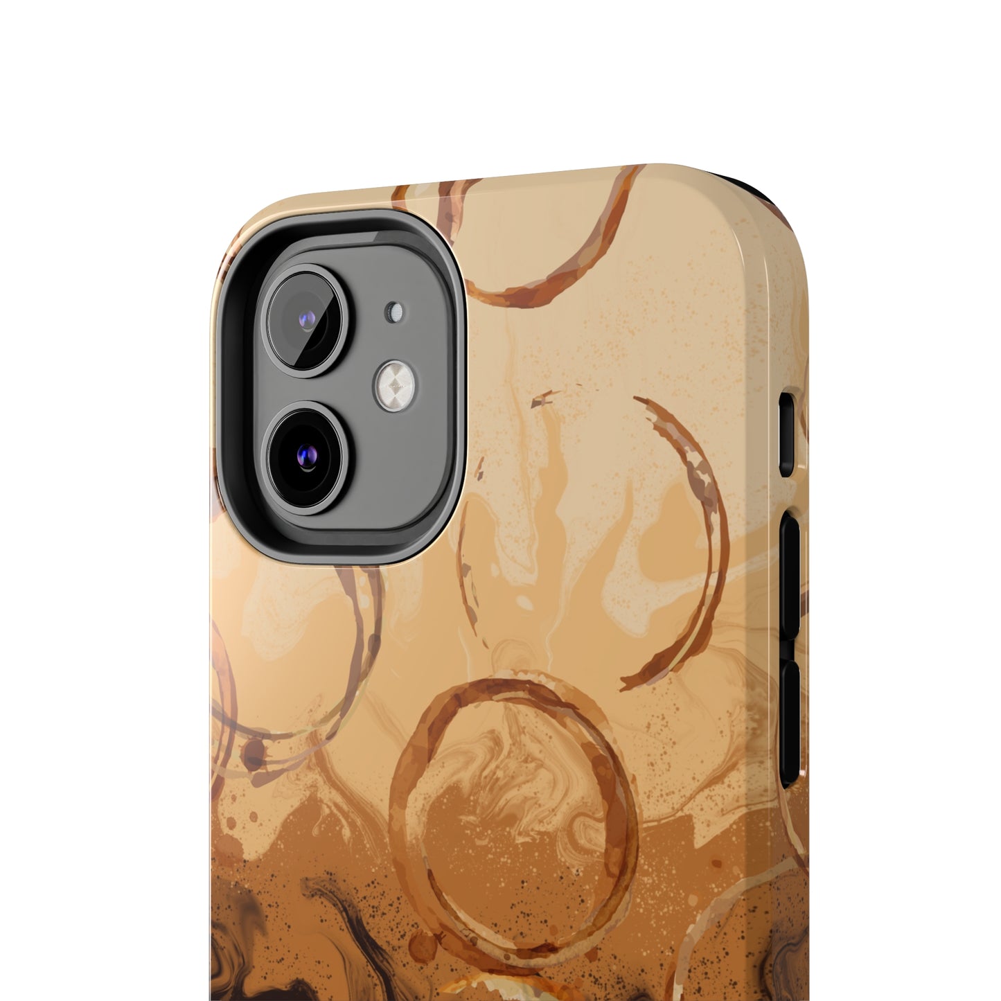 Abstract Coffee & Gold Brushstrokes - iPhone Case
