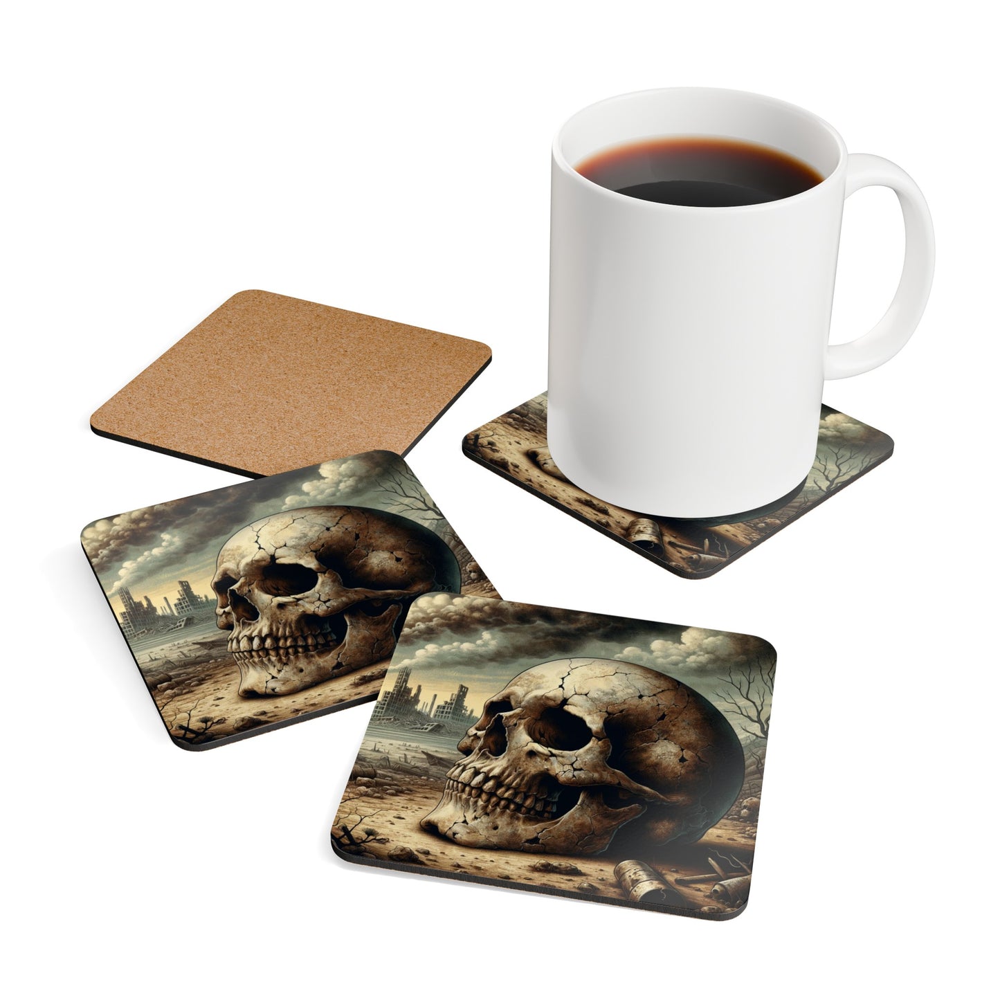 Memento Mori - Corkwood Coaster Set