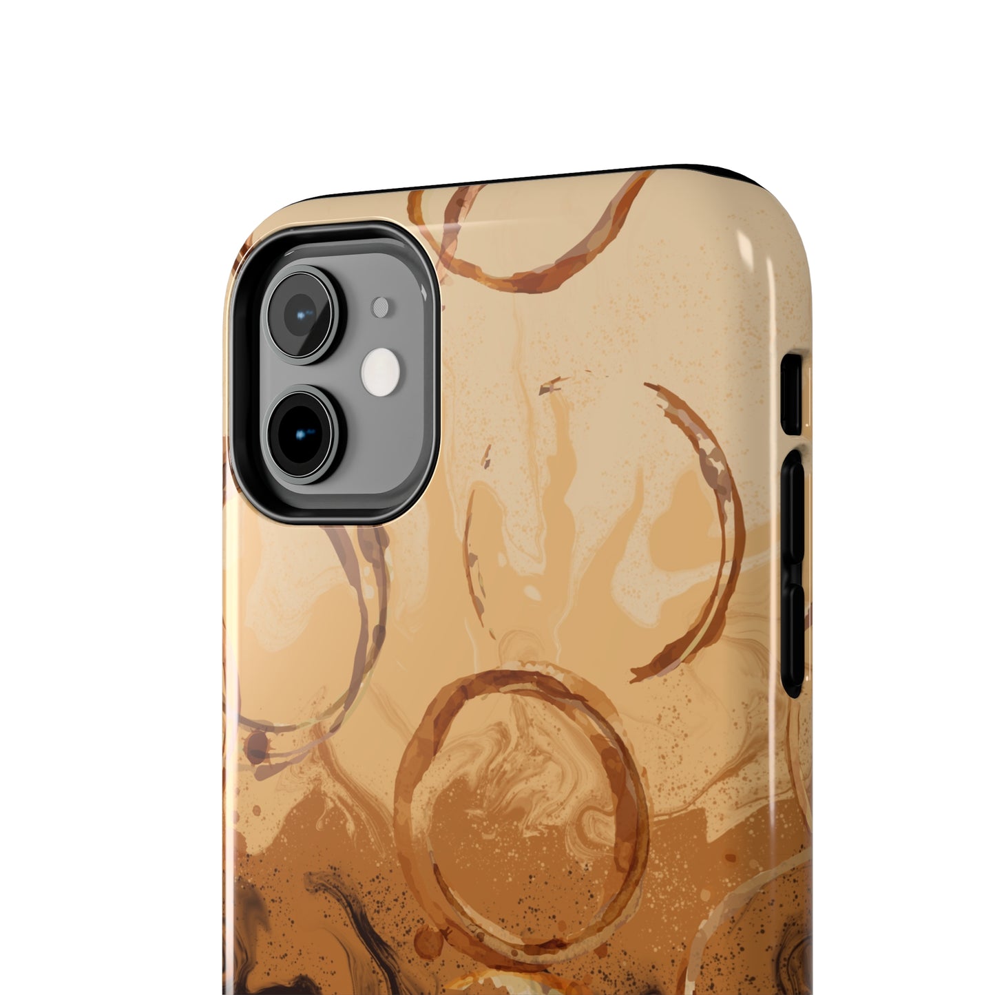 Abstract Coffee & Gold Brushstrokes - iPhone Case