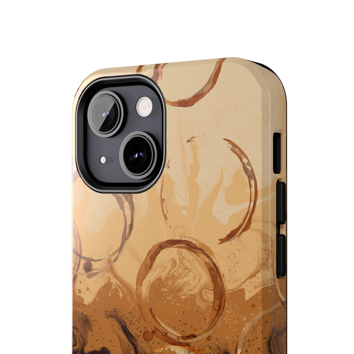 Abstract Coffee & Gold Brushstrokes - iPhone Case