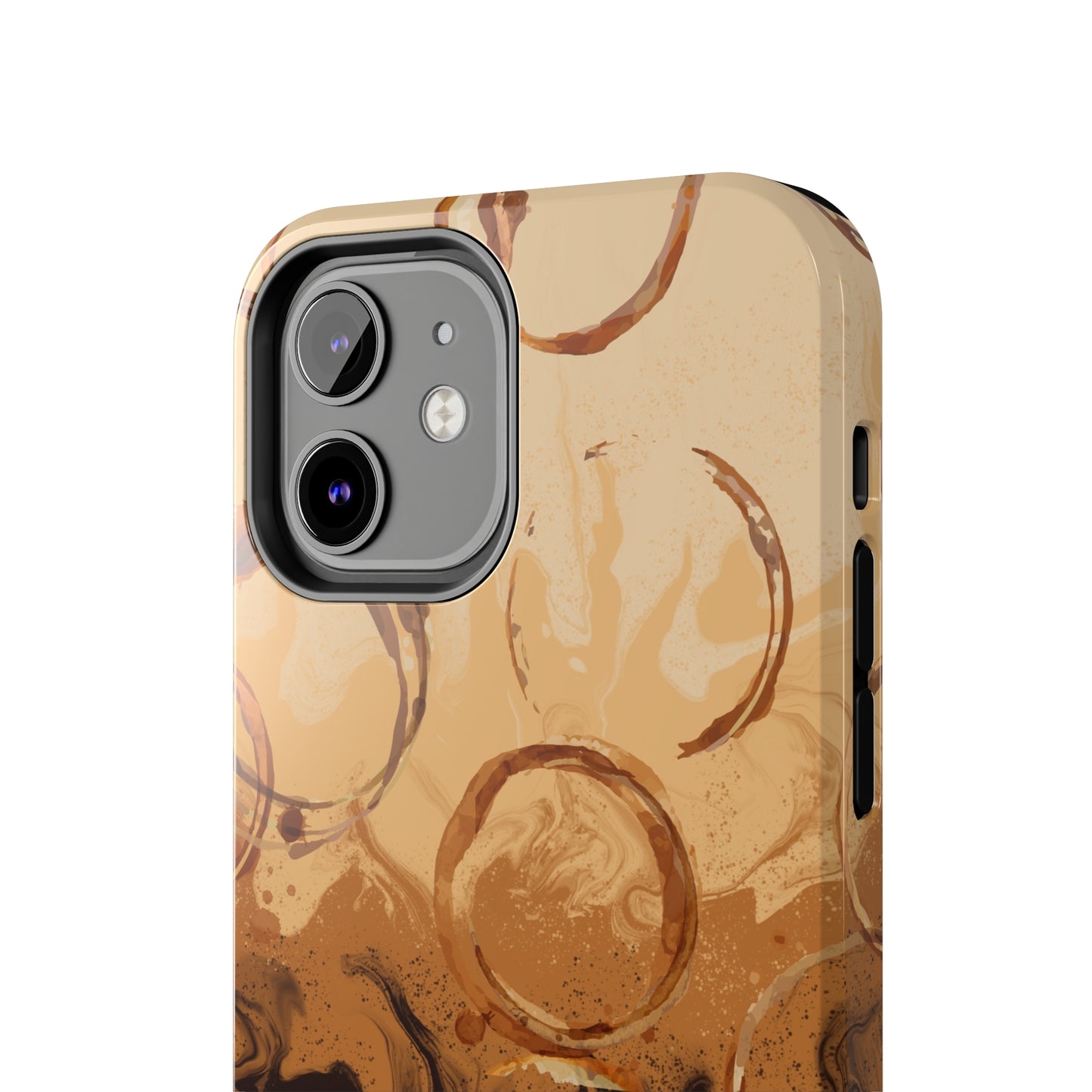 Abstract Coffee & Gold Brushstrokes - iPhone Case
