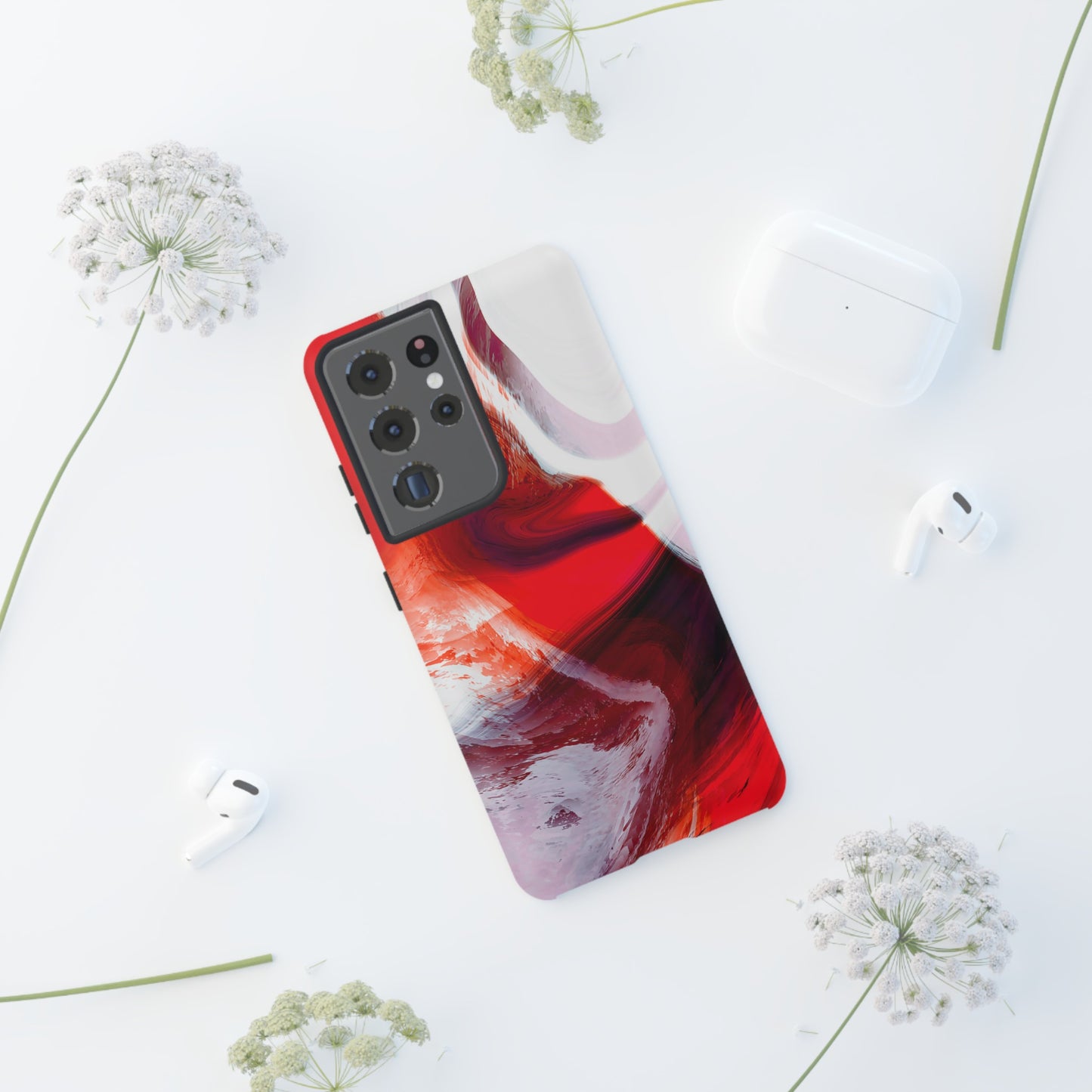 Crimson Swirl Elegance - Cell Phone Case