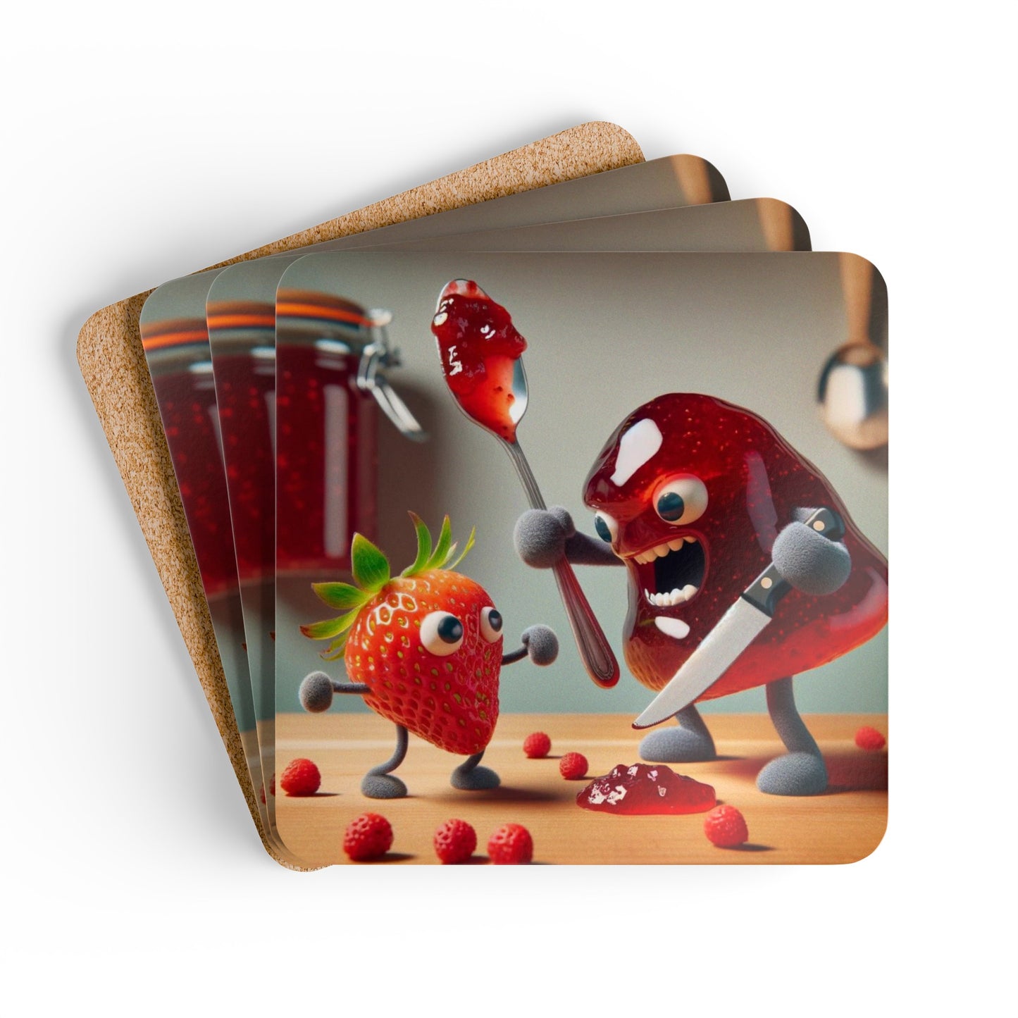 Berry Battle Royale - Corkwood Coaster Set