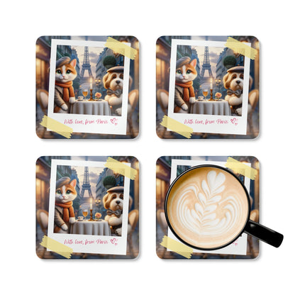 Parisian Paws - Corkwood Coaster Set