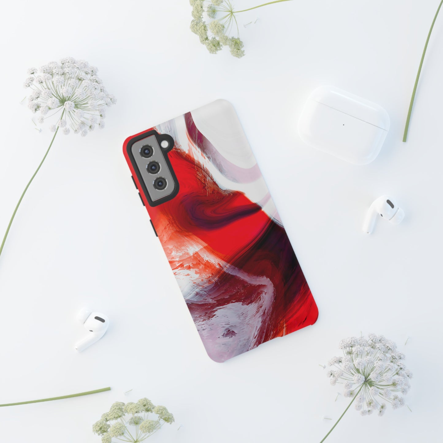 Crimson Swirl Elegance - Cell Phone Case