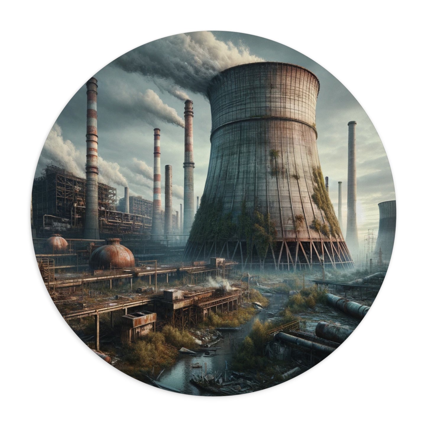 Industrial Twilight - Mouse Pad | Round