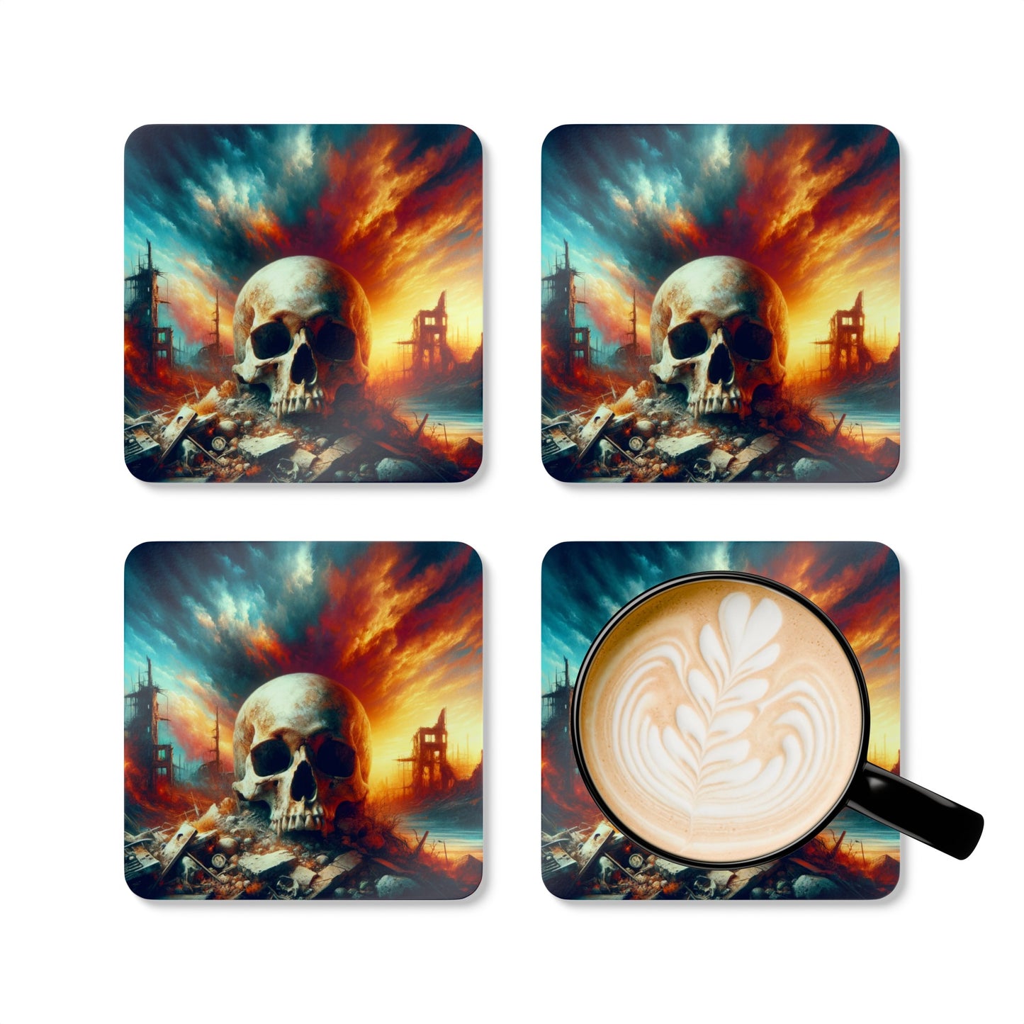 Apocalyptic Dawn - Corkwood Coaster Set