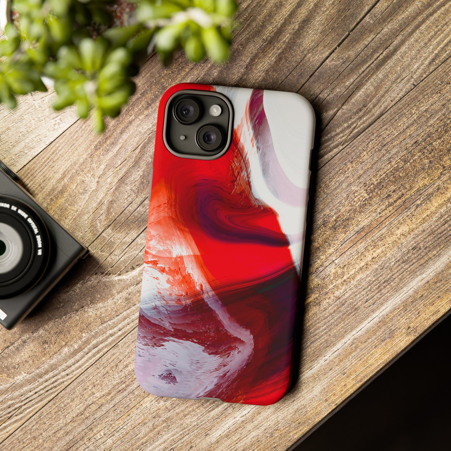 Crimson Swirl Elegance - Cell Phone Case