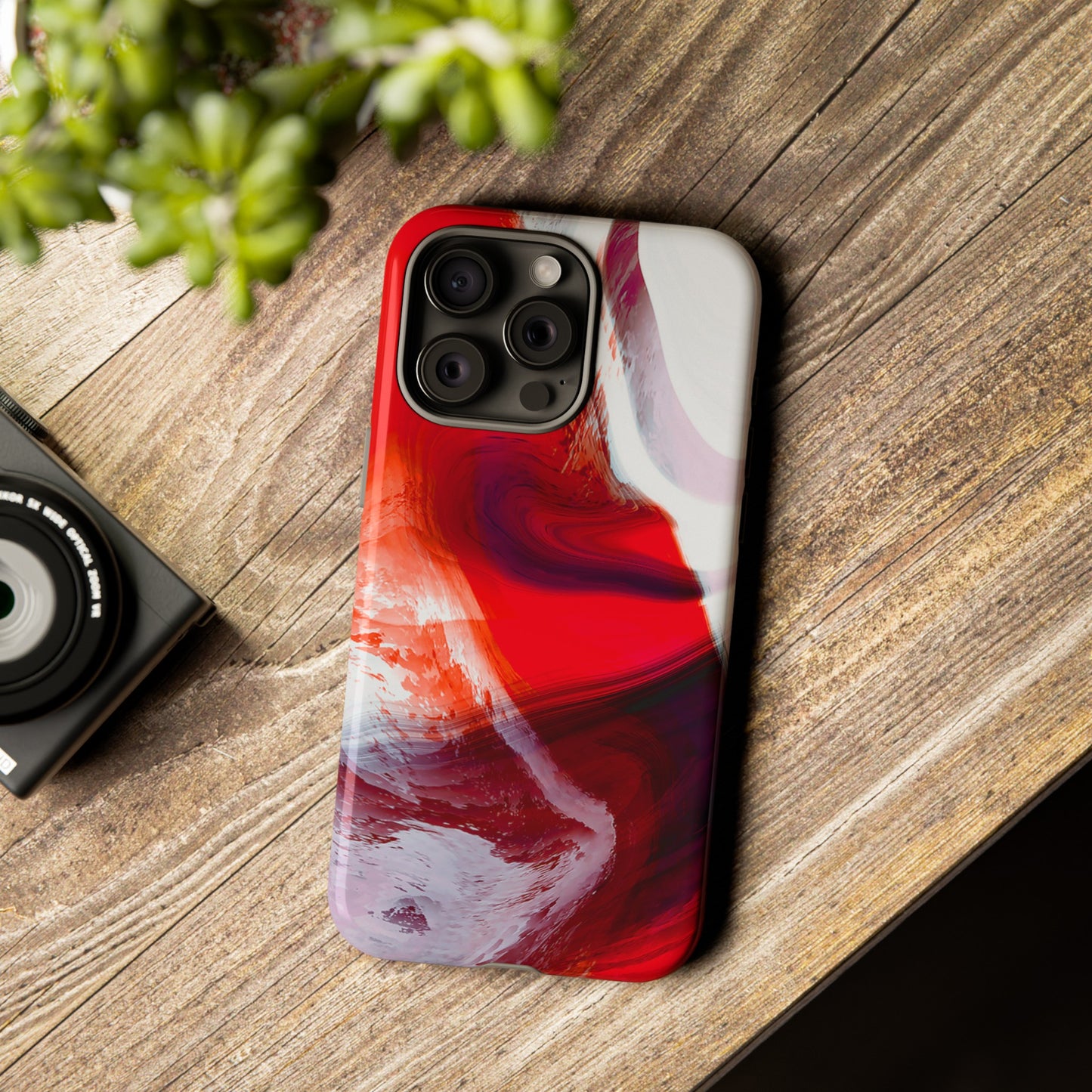 Crimson Swirl Elegance - Cell Phone Case