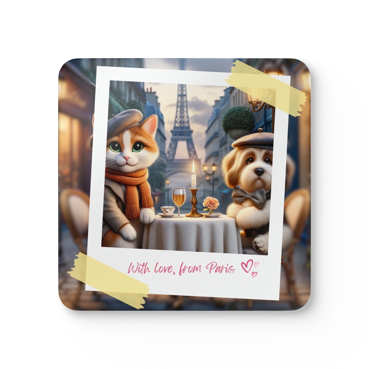 Parisian Paws - Corkwood Coaster Set