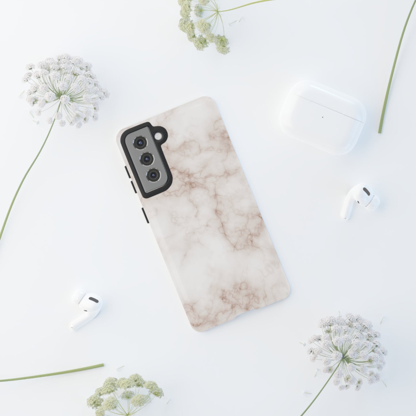 Elegant Alabaster Swirl - Cell Phone Case